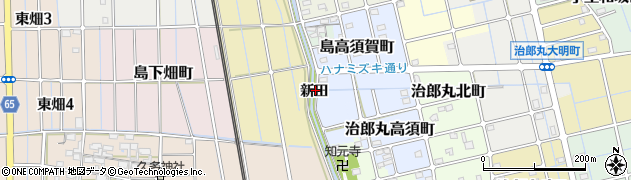 愛知県稲沢市島町新田周辺の地図