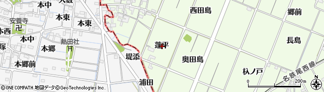 愛知県一宮市玉野蓬平周辺の地図