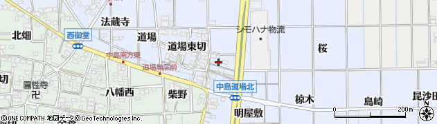 愛知県一宮市萩原町中島（道場東）周辺の地図
