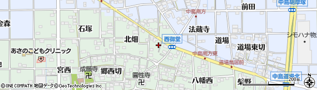 愛知県一宮市萩原町西御堂（伝正寺）周辺の地図