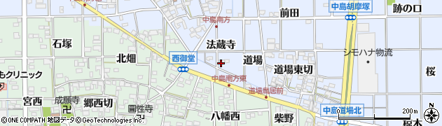 愛知県一宮市萩原町中島（道場西切）周辺の地図
