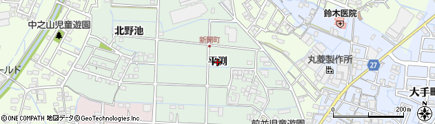 愛知県春日井市新開町（平渕）周辺の地図