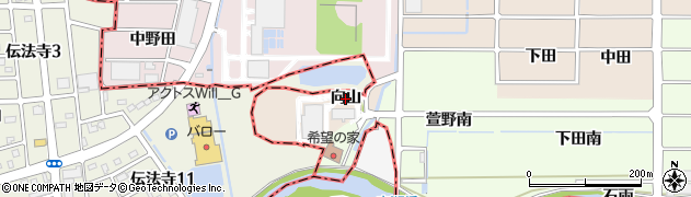 愛知県岩倉市野寄町（向山）周辺の地図