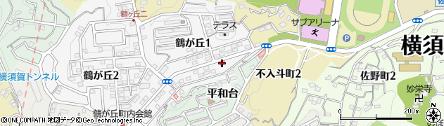 横須賀鶴が丘郵便局周辺の地図