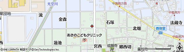 愛知県一宮市萩原町西御堂（社宮司）周辺の地図