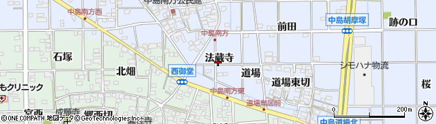 愛知県一宮市萩原町中島（法蔵寺）周辺の地図