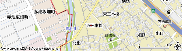 愛知県一宮市丹陽町九日市場（西三本松）周辺の地図