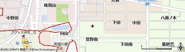 愛知県岩倉市川井町（萱野）周辺の地図