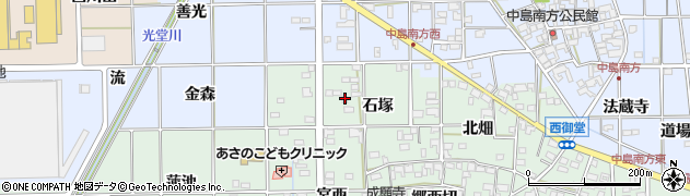 愛知県一宮市萩原町西御堂石塚9周辺の地図