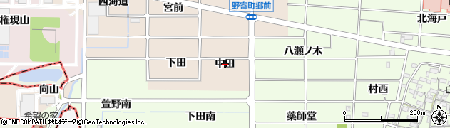 愛知県岩倉市野寄町（中田）周辺の地図