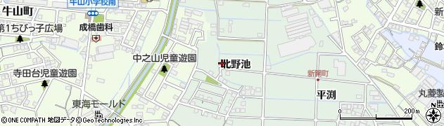 愛知県春日井市新開町北野池38周辺の地図