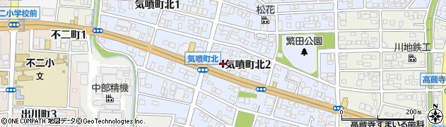 愛知県春日井市気噴町北周辺の地図