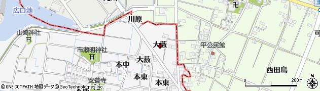 愛知県稲沢市祖父江町山崎大薮周辺の地図
