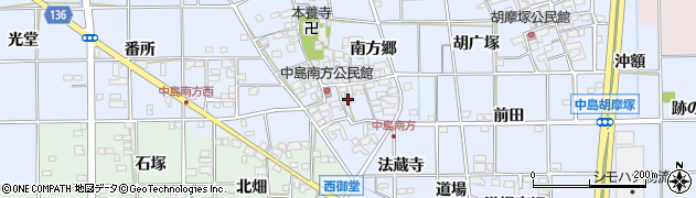 愛知県一宮市萩原町中島（南方郷南切）周辺の地図