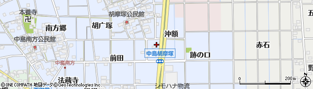 愛知県一宮市萩原町中島（沖額）周辺の地図