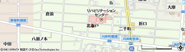 愛知県岩倉市川井町（北海戸）周辺の地図