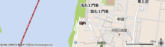 愛知県稲沢市祖父江町祖父江（堤外）周辺の地図