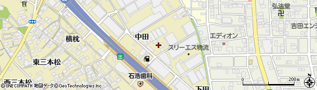 愛知県一宮市丹陽町九日市場（中田）周辺の地図
