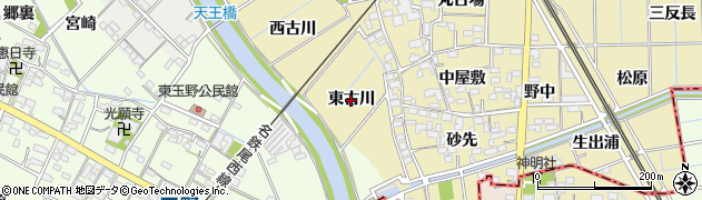 愛知県一宮市萩原町築込（東古川）周辺の地図