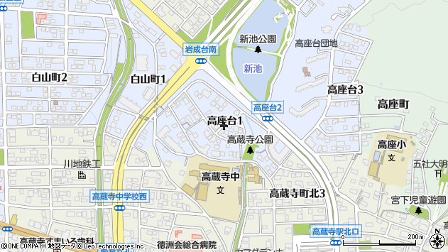 〒487-0017 愛知県春日井市高座台の地図