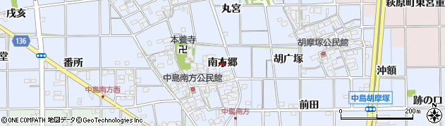 愛知県一宮市萩原町中島（南方郷）周辺の地図