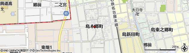 愛知県稲沢市島本郷町周辺の地図