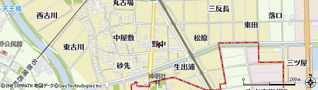 愛知県一宮市萩原町築込野中周辺の地図