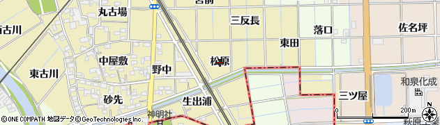 愛知県一宮市萩原町築込松原周辺の地図