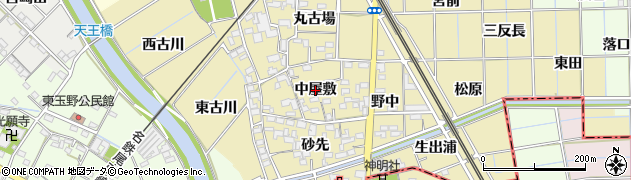 愛知県一宮市萩原町築込（中屋敷）周辺の地図