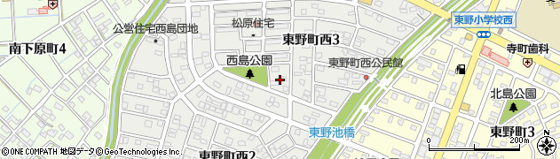 愛知県春日井市東野町西3丁目7周辺の地図