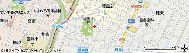 愛知県小牧市藤島町（居屋敷）周辺の地図