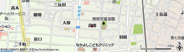 愛知県岩倉市稲荷町（高畑）周辺の地図