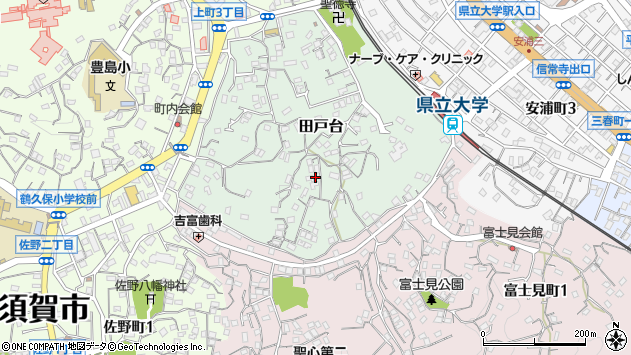 〒238-0015 神奈川県横須賀市田戸台の地図