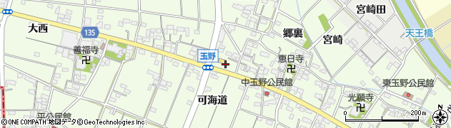 愛知県一宮市玉野周辺の地図