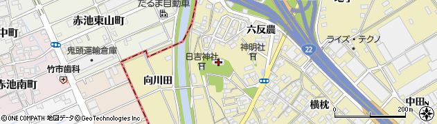 愛知県一宮市丹陽町九日市場宮浦1390周辺の地図