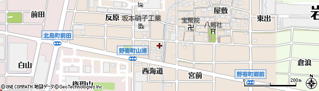 愛知県岩倉市野寄町（西海道）周辺の地図