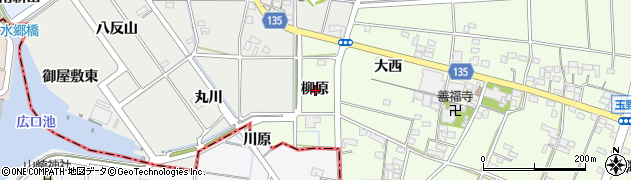 愛知県一宮市玉野柳原周辺の地図