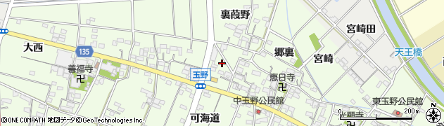 愛知県一宮市玉野中瀬古周辺の地図