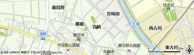 愛知県一宮市玉野宮崎周辺の地図
