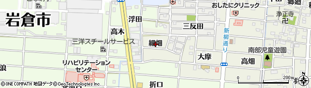 愛知県岩倉市稲荷町（細畑）周辺の地図