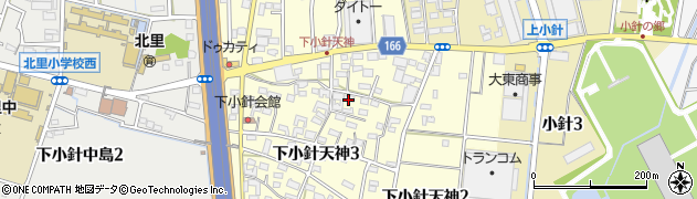愛知県小牧市下小針天神周辺の地図