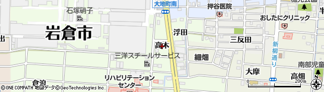 愛知県岩倉市川井町（高木）周辺の地図