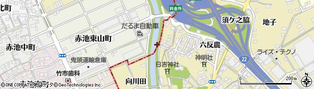 愛知県稲沢市赤池町（林）周辺の地図