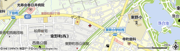 愛知県春日井市東野町西3丁目11周辺の地図