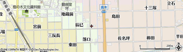愛知県一宮市萩原町高松（上落口）周辺の地図