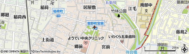 曽野町宮前周辺の地図