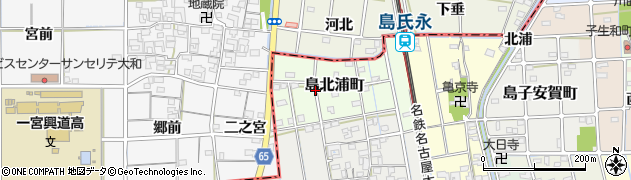 愛知県稲沢市島町天之越周辺の地図