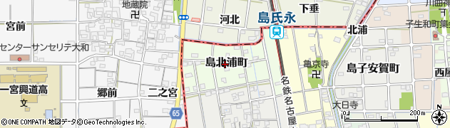 愛知県稲沢市島北浦町周辺の地図