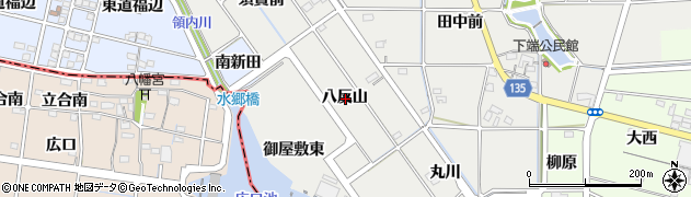 愛知県一宮市明地八反山周辺の地図