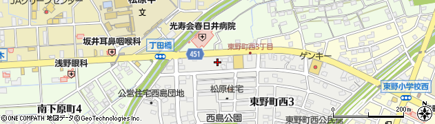 愛知県春日井市東野町西3丁目4周辺の地図
